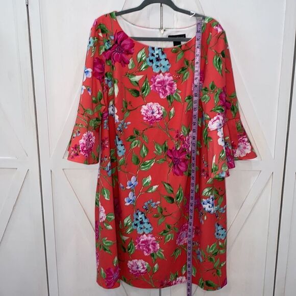 Jessica Howard Floral Shift Dress 3/4 Flutter Bell Sleeve Size 20W - Picture 11 of 11
